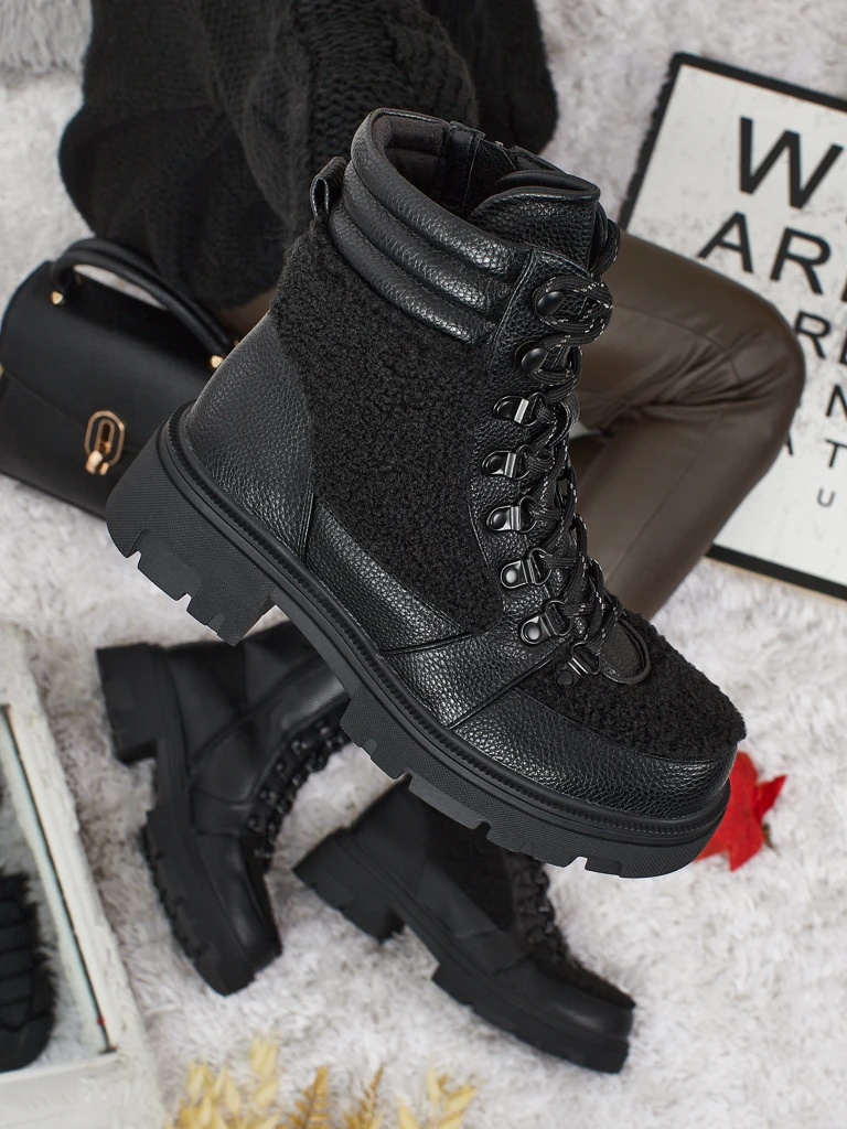 Botki workery kobiece z kożuszkiem Ardella