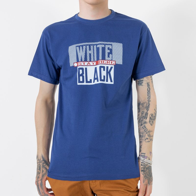 Men's cobalt cotton T-shirt with print - Clothing
