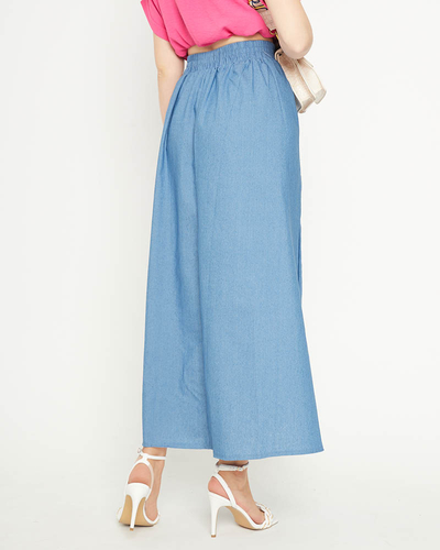 Navy blue ladies long skirt with pockets - Clothing