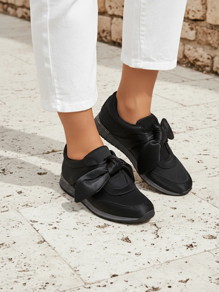 Royalfashion Sneakers për femra me fjongo Socca