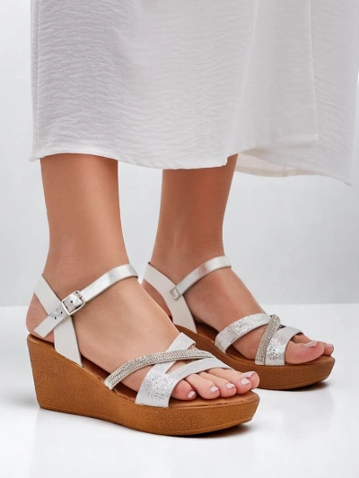 Женские туфли на платформе Royalfashion с стразами и блестками Eclat