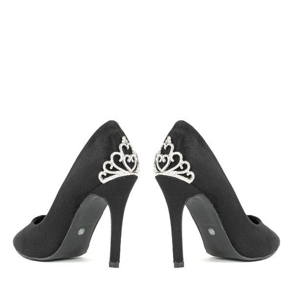 Black high heels with Devya decoration - Footwear