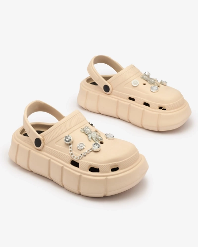 Royalfashion Бежевые женские резиновые шлепанцы Kooranza