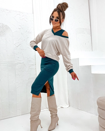 Royalfashion Dark green women's casual set