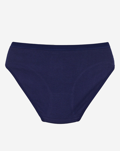 Navy blue cotton women's briefs with the inscription - Underwear