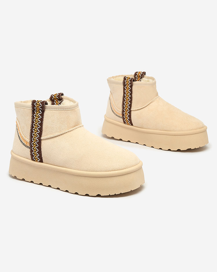 Royalfashion Sieviešu īsie zābaki a'la sniega zābaki ar ornamentu Erititta