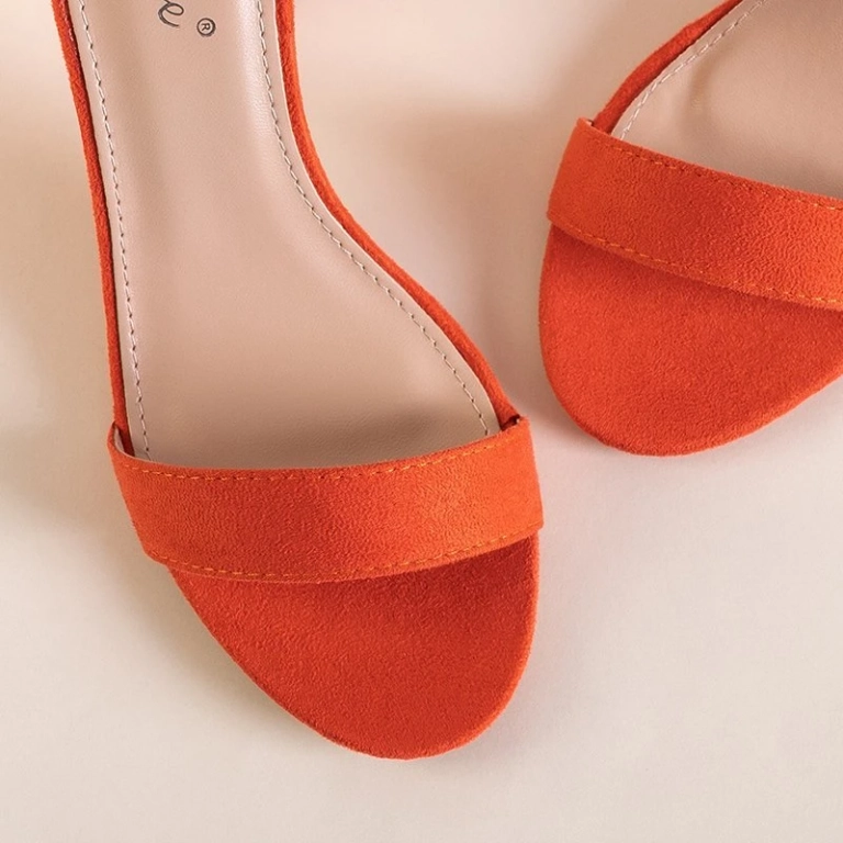 OUTLET Orange women's sandals on the Anniet post - Footwear