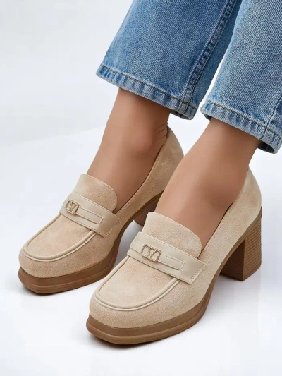 Royalfashion women’s block-heel loafers Evelay