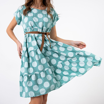 Women's green polka dot dress - Clothing