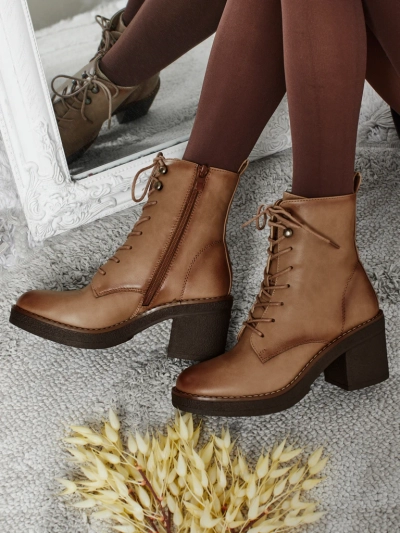 Women's eco-leather heeled ankle boots Zeltra