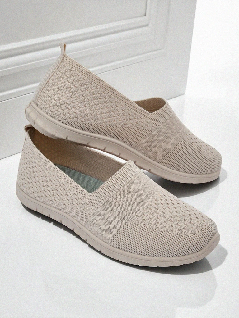 Callista Women's Beige Moccasins Made of Breathable Fabric Spring Summer