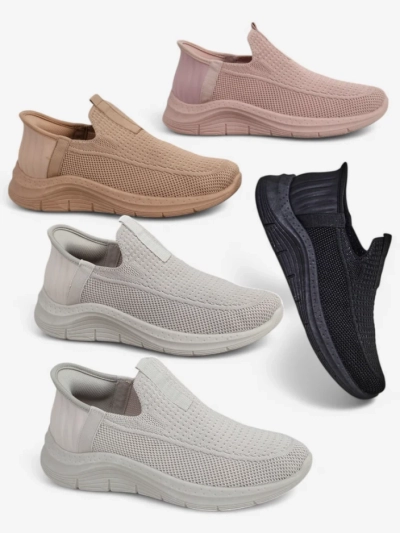 Royalfashion Women's Slip-On Fabric Sports Shoes Secat