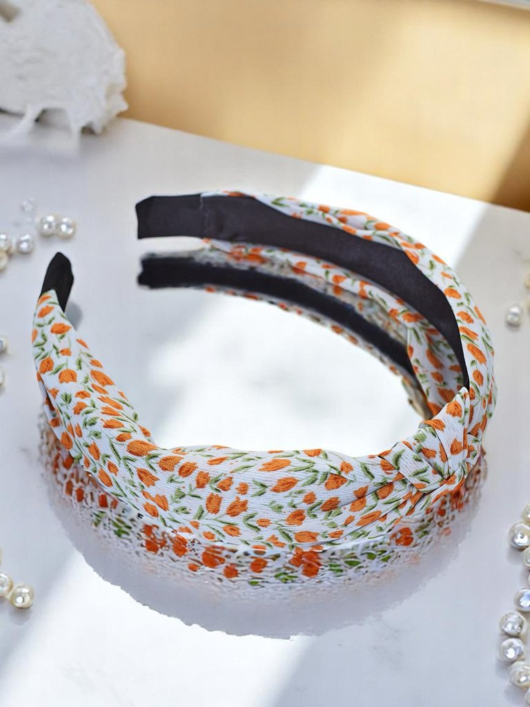 Royalfashion Ободок с бантом в цветочный принт Lilia