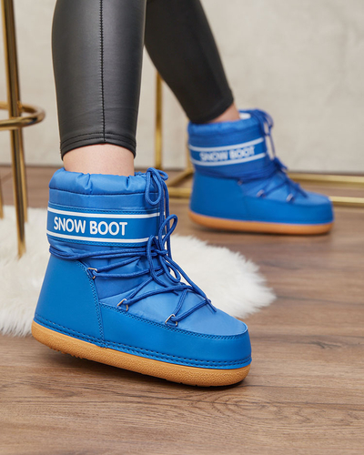 Royalfashion Blue women's snow boots with welt Soblesia