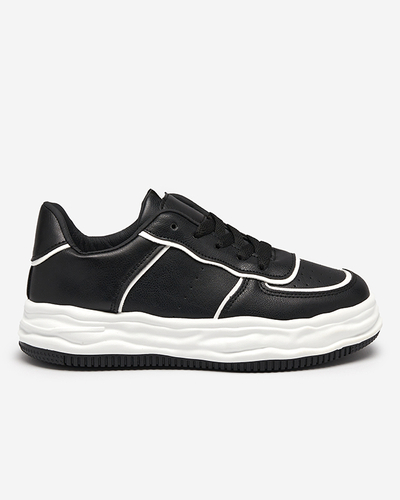 Black women's sneakers with glossy inserts Pinero - Footwear