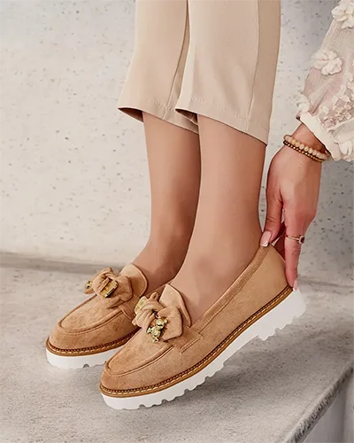 Royalfashion Sieviešu mokasīni ar loku Ezizer