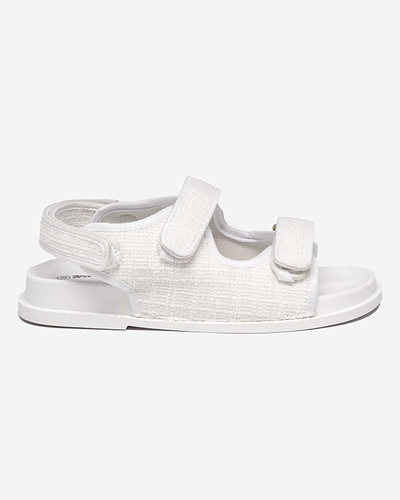 Women's white fabric sandals Desotty - Footwear