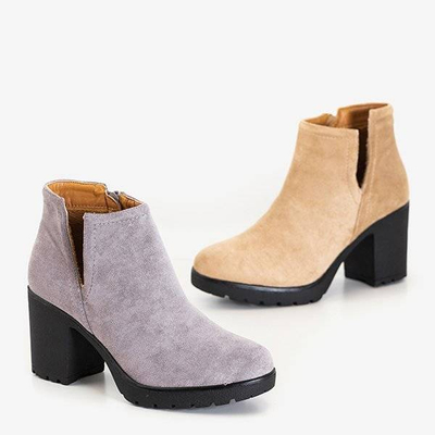 OUTLET Light gray insulated women's boots on the Ryoko post - Footwear