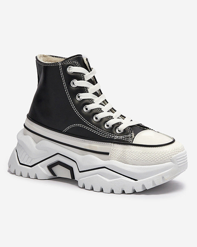 OUTLET Women's black insulated platform sports shoes a'la sneakers Retiha - Footwear