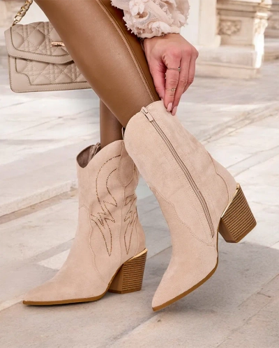 Royalfashion Women's cowboy boots with heels Konoko