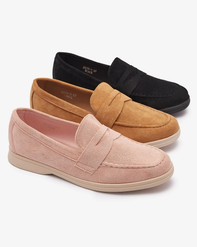 Women's eco-suede moccasins in camel color Daffer- Footwear