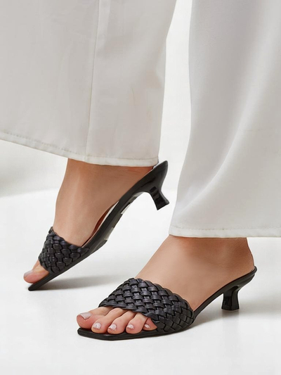 Callista Nero-sandaler – Svarte dame-stiletter i imitert skinn, sommer