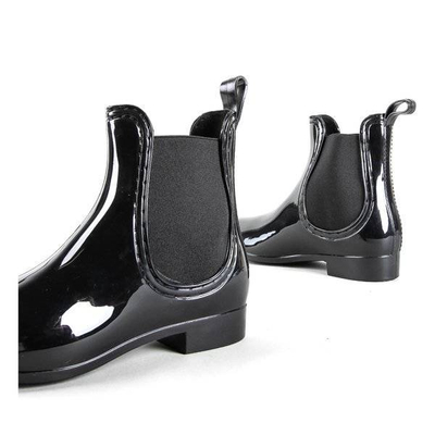 OUTLET Black women's rain boots with an almond toe Idelle - Footwear