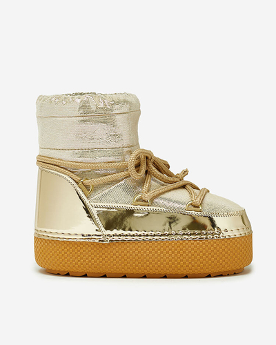 Royalfashion Sieviešu zelta sniega zābaki ar mežģīnēm Yevnoie