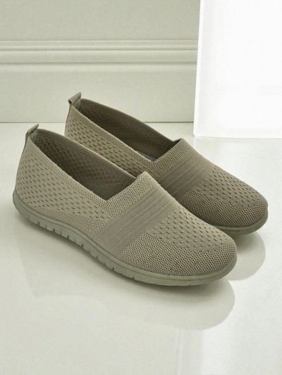Gaia Verde Women's Moccasins – Comfortable Green Fabric Flat Shoes