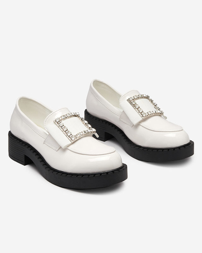 OUTLET White lacquered shoes with a Fogim buckle - Footwear