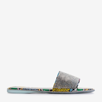 Colorful women's slippers with embossing a'la snake skin Oncho - Footwear