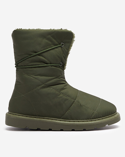 Dark green women's shoes a'la snow boots Amirfu- Footwear