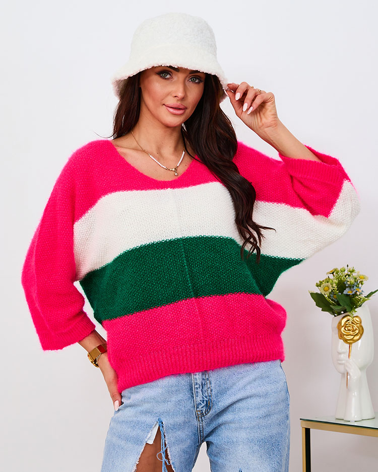 Royalfashion Brown women's floral sweater