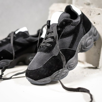 Black sports shoes with Faith high sole - Footwear