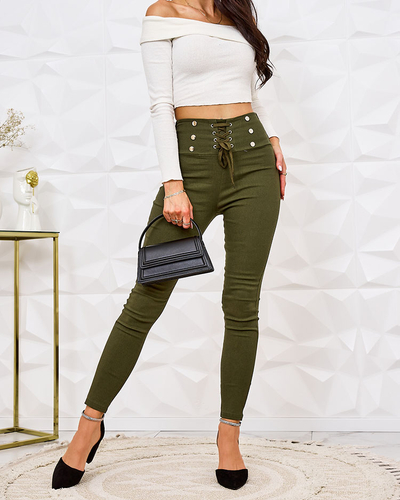 Royalfashion Женские брюки-теггинсы с декоративной вязкой
