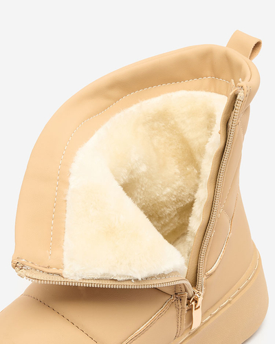 Royalfashion Gaiši brūni sieviešu zābaki a'la sniega zābaki Kacecica