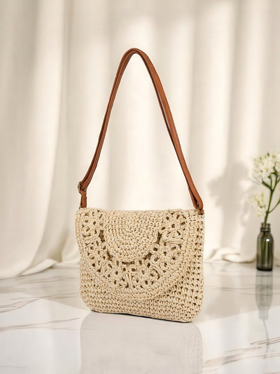 Royal Fashion Small Straw Women's Sunny Stripes Mini Handbag
