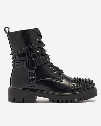 Black women's bagger boots with studs Fioppo - Footwear