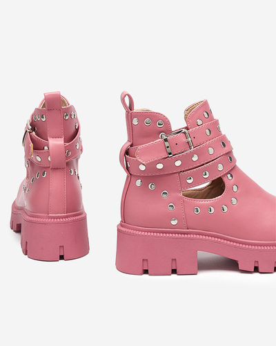 Pink women's boots with rhinestones Socogi - Footwear