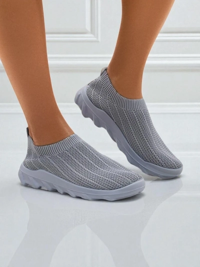 Sneakers da donna grigio tortora Silvana - comode scarpe slip-on per la città