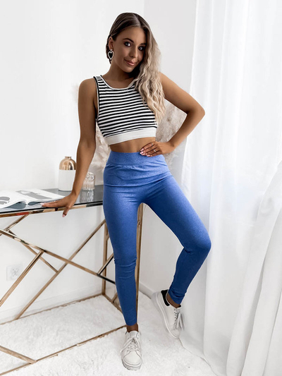 Women's leggings in blue- Clothing