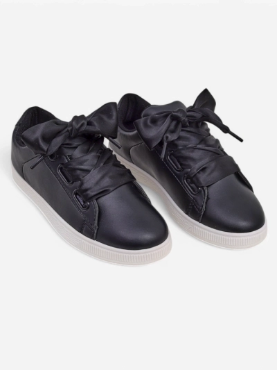 Royalfashion Women's eco-leather sneakers with decorative laces Etti