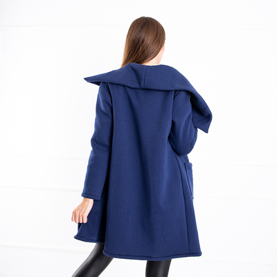 Navy blue women's oversize jacket- Clothing