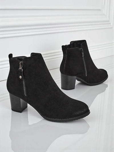 Women's eco-suede heeled ankle boots Midnight Bloom