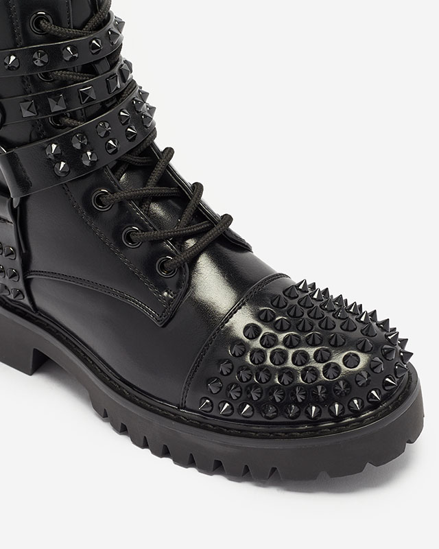 Black women's bagger boots with studs Fioppo - Footwear