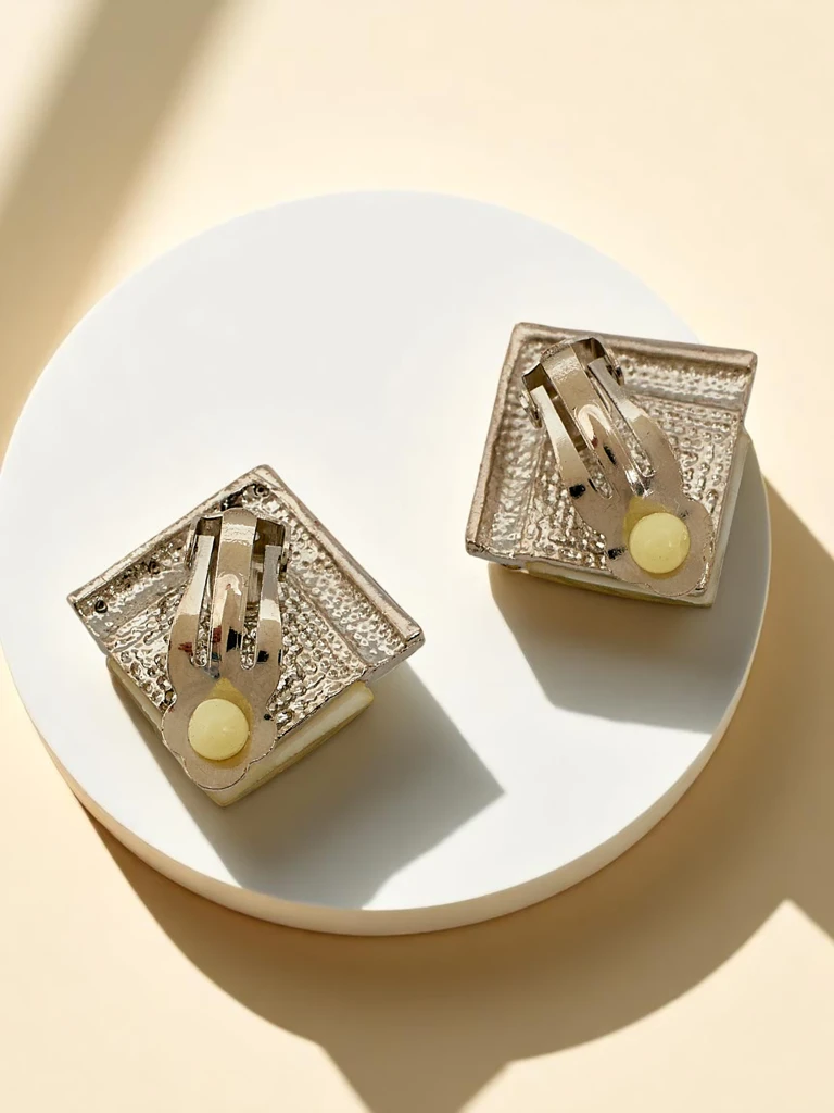 Royalfashion Women's clip-on earrings with crystal and cubic zirconia