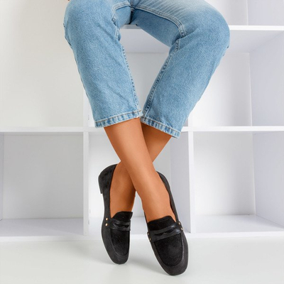 Challa black shiny loafers for women - Footwear