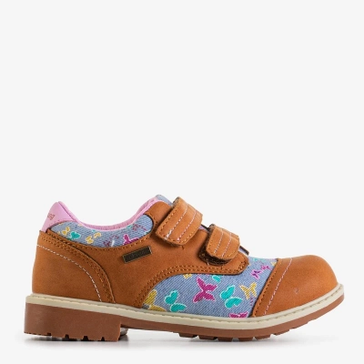 Коричневые детские кроссовки с голубыми вставками Florisa