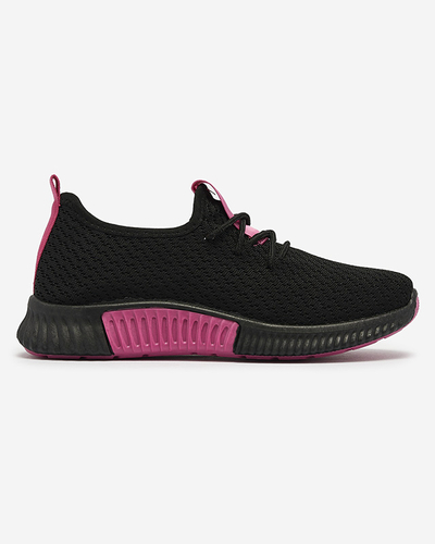 Black women's sports shoes with fuchsia inserts Keteti - Footwear
