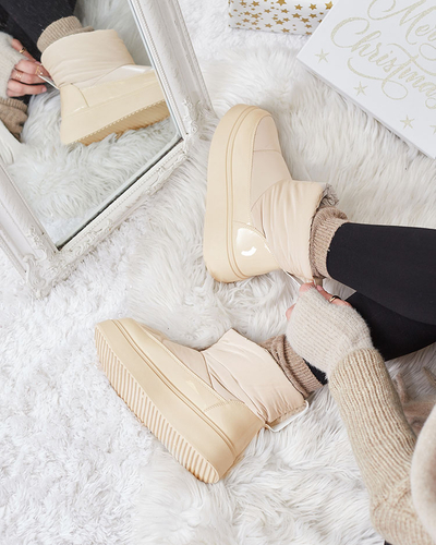 Royalfashion Beige Maderta sieviešu sniega zābaki